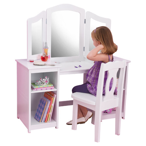 KidKraft Deluxe 2 Piece Vanity Set with Mirror & Reviews Wayfair