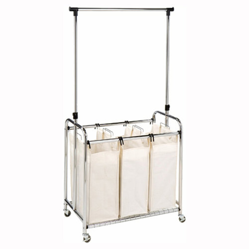 laundry sorter with hanging bar