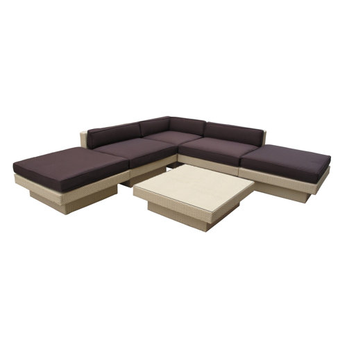Modway Luxury 6 Piece Outdoor Patio Sectional Set & Reviews Wayfair
