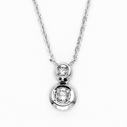 Precious Stars 14k White Gold Bezel-set Diamond Necklace