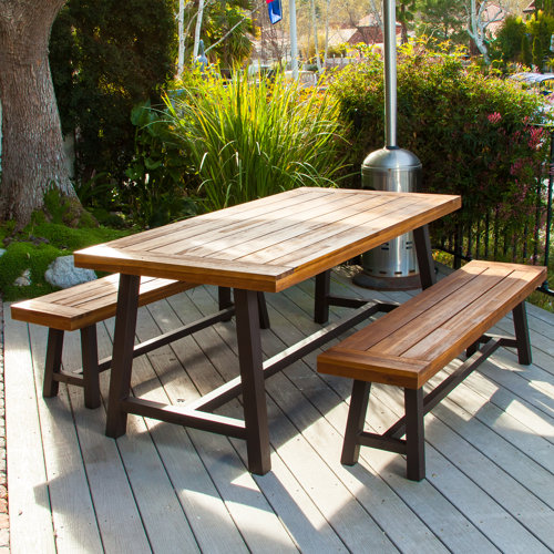 Home Loft Concept Mille Rustic Metal 3 Piece Outdoor Home Loft Concept Mille Rustic Metal 3 Piece Outdoor Dining Set