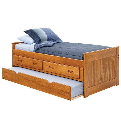 Chelsea Home Twin Captain Bed with Storage and Trundle Unit
