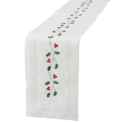 Table Home table Cutwork Fashions Runner Classic wayfair  Holly runners Embroidered Holiday