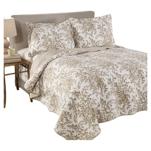 Laura Ashley Home Bedford Reversible Cotton Quilt in Mocha & Reviews