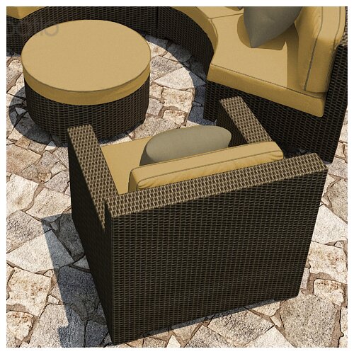 Forever Patio Hampton Deep Seating Chair and Ottoman with Cushions