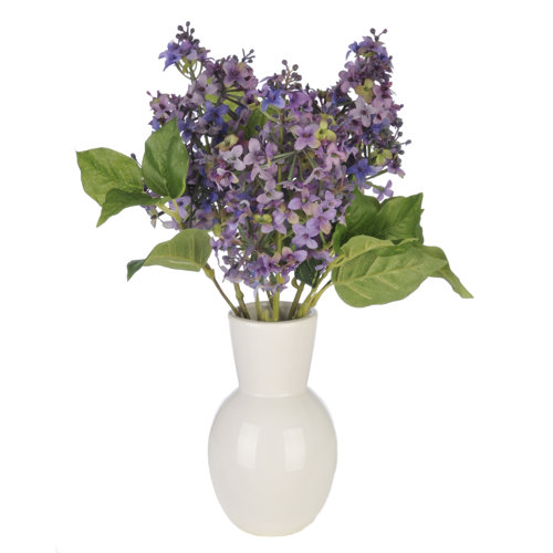 House of Silk Flowers Artificial Lilac in Ceramic Vase & Reviews Wayfair