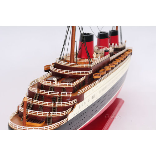 Old Modern Handicrafts Normandie Large Painted Model Boat