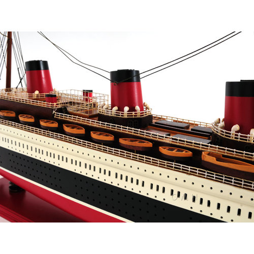 Old Modern Handicrafts Normandie Large Painted Model Boat