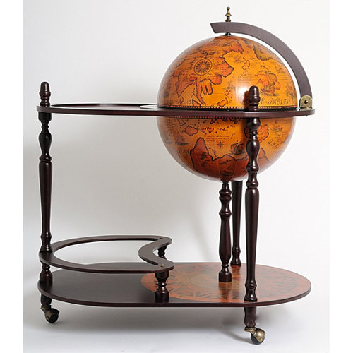 Old Modern Handicrafts Globe Drinks Trolley 420mm-Red