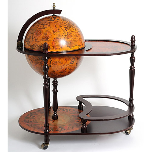 Old Modern Handicrafts Globe Drinks Trolley 420mm-Red