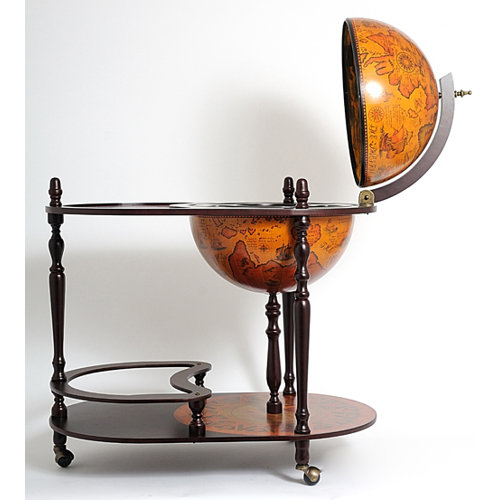 Old Modern Handicrafts Globe Drinks Trolley 420mm-Red