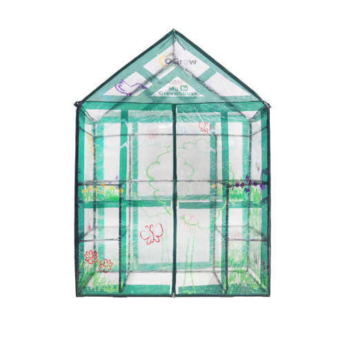   Walk In 3 Tier Kids 4.5 Ft. W x 2.5 Ft. D Plastic Greenhouse & Reviews  greenhouse plastic walk in