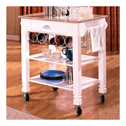 Bernards Kitchen Island with Marble Top & Reviews Wayfair