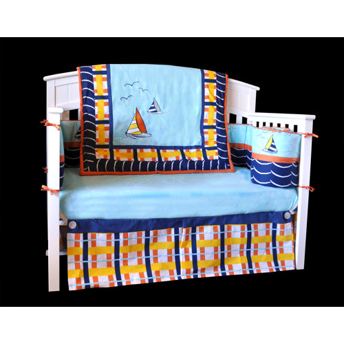 DK Leigh Baby Sailor 10 Piece Boutique Nautical Sailboat Crib Bedding
