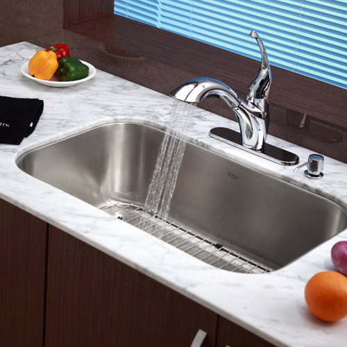 Kraus Stainless Steel 16 Gauge Undermount 30" Single Bowl Kitchen Sink