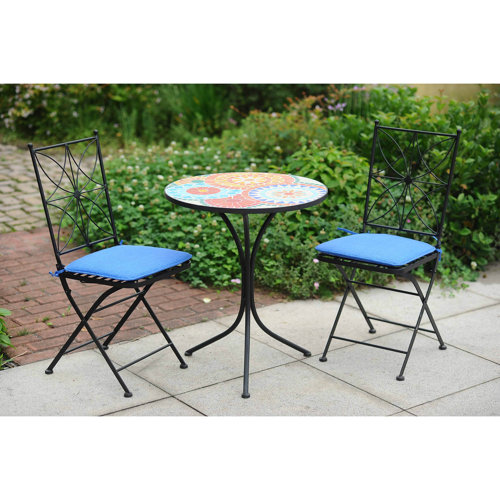 sunjoy poppy mosaic 3 piece bistro set reviews wayfair sunjoy poppy mosaic 3 piece bistro set reviews wayfair