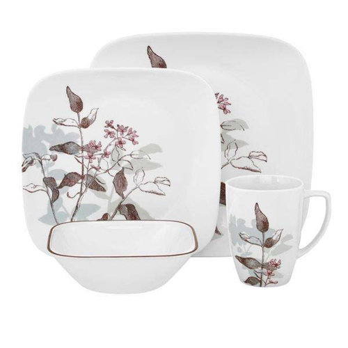 Square 16 Piece Vitrelle Glass Dinnerware Set Wayfair UK