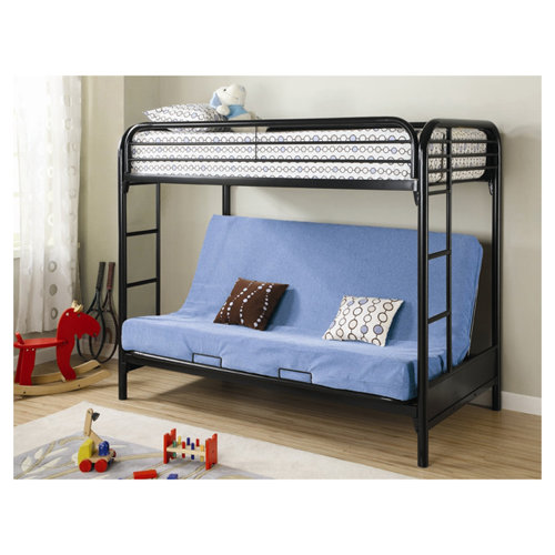 Wildon Home ® Elsie Twin over Futon Bunk Bed with BuiltIn Ladder & Reviews Wayfair