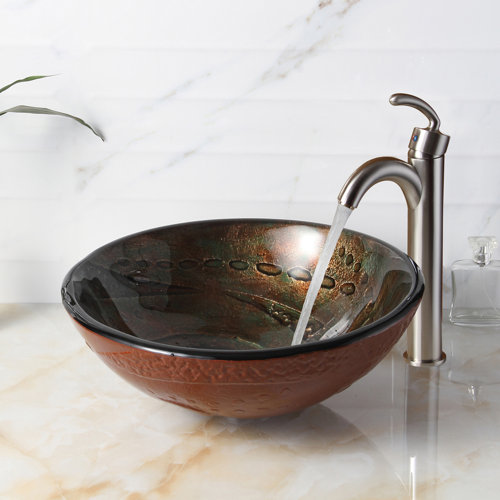 Hot Melted Rock Pattern Glass Bowl Vessel Bathroom Sink Wayfair
