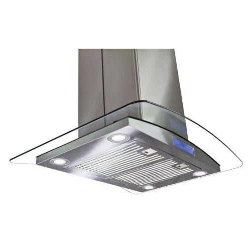 Cosmo Cosmo 36" 900 CFM Stainless Steel Island Glass Island Range Hood