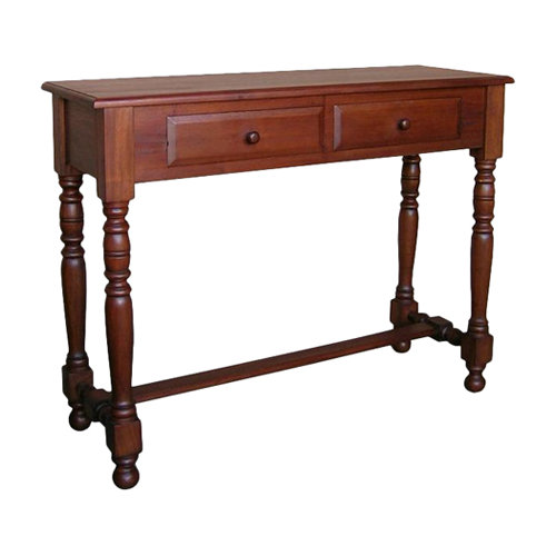 Mahogany 2 Drawer Console Table with Wooden Knob Handles Wayfair UK