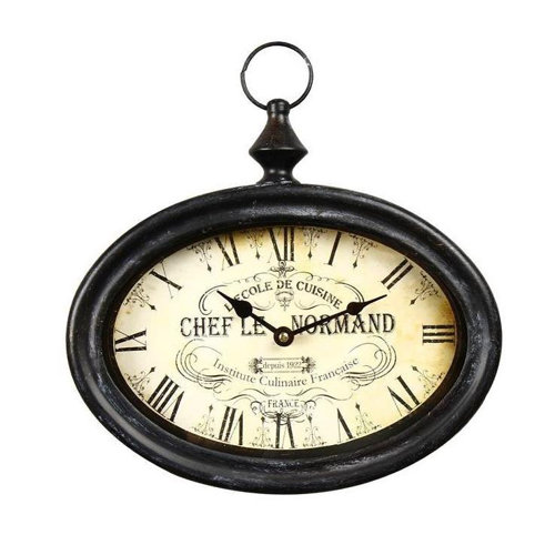 VintageInspired Pocket Oval Shaped Roman Numerals Wall Hanging Clock