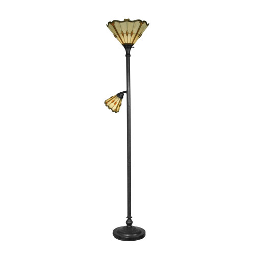 Dale Tiffany 1 Light Torchiere with Side Floor Lamp