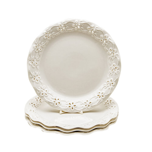 Coastline Imports Grace's Tea Ware 8" Pierced Daisy Dessert Plate