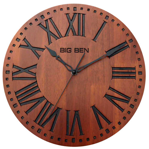 12" Solid Wood Branded Wall Clock Wayfair