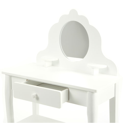 KidKraft Diva 2 Piece Vanity Set with Mirror in White & Reviews Wayfair