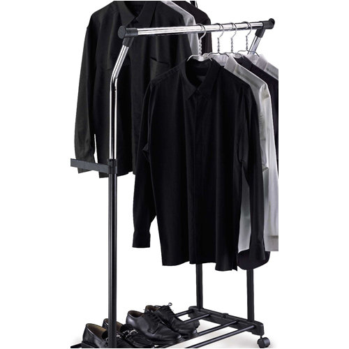 OIA Double Adjustable Garment Rack in Black & Chrome & Reviews Wayfair