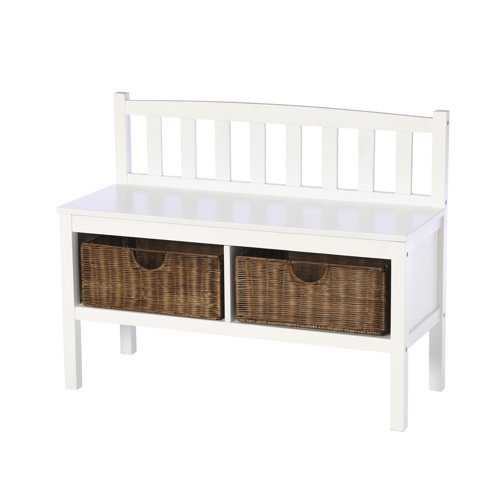 Wildon Home ® Hampton Storage Bench with Rattan Baskets