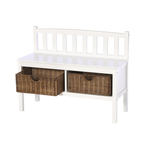Wildon Home ® Hampton Storage Bench with Rattan Baskets