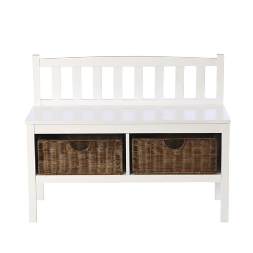 Wildon Home ® Hampton Storage Bench with Rattan Baskets