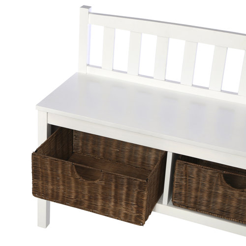 Wildon Home ® Hampton Storage Bench with Rattan Baskets