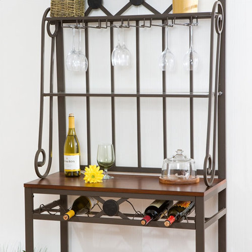 Wildon Home ® Marabella Decorative Baker's Rack with Wine Storage