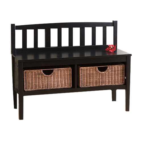 Wildon Home ® Hampton Storage Bench with Rattan Baskets