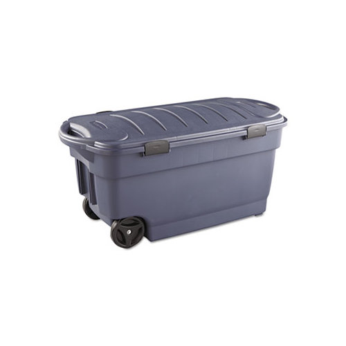 Rubbermaid Roughneck Wheeled Storage Box Dark Indigo Metallic & Reviews