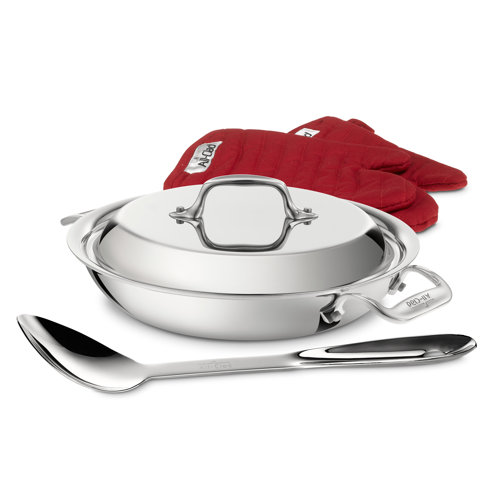 AllClad Stainless Steel 2qt. All Purpose Pan with Spoon, Mitts and