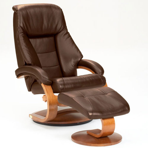 Mac Motion Oslo 58 Leather Ergonomic Recliner and Ottoman & Reviews
