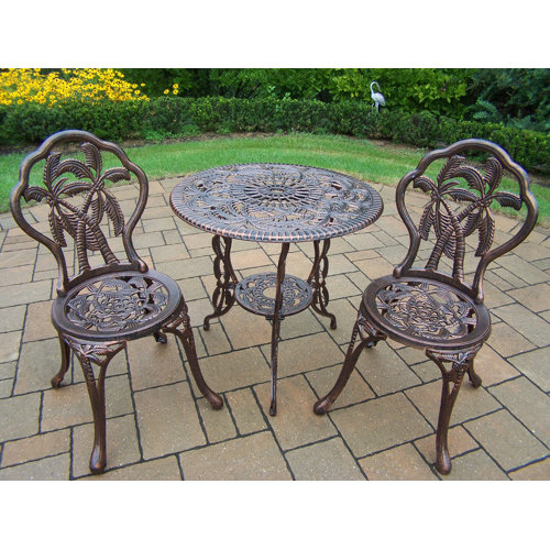 Oakland Living Palm Tree 3 Piece Bistro Set Reviews 29071402 Oakland Living Palm Tree 3 Piece Bistro Set