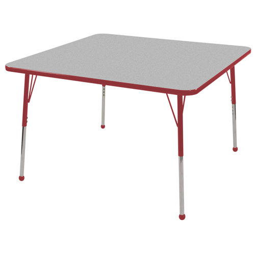 ECR4kids 48" Square Adjustable Activity Table in Gray