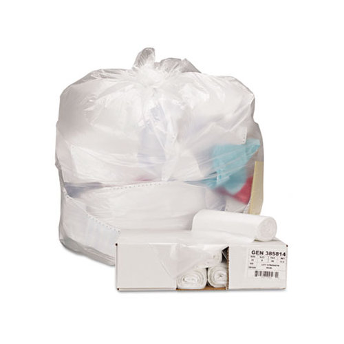 Whitehall Hi-Density Can Liners, 24 x 23, 6 mic, Clear, 20 Rolls of 50 Bags, 1000/Carton