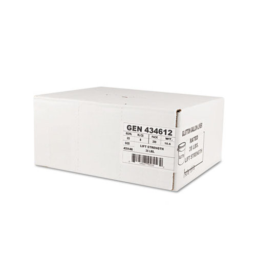 Whitehall Hi-Density Can Liners, 24 x 23, 6 mic, Clear, 20 Rolls of 50 Bags, 1000/Carton
