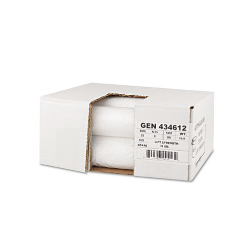 Whitehall Hi-Density Can Liners, 24 x 23, 6 mic, Clear, 20 Rolls of 50 Bags, 1000/Carton