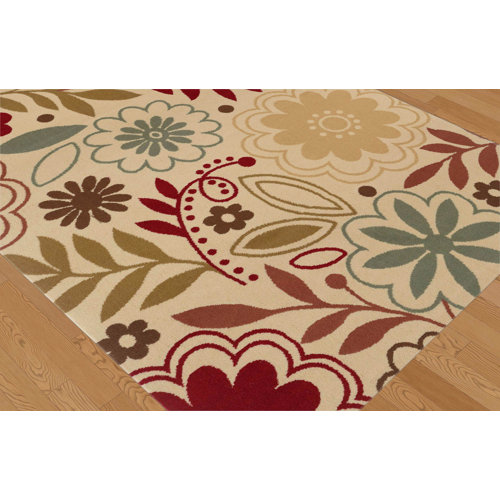 TayseRugs Laguna Beige Floral Area Rug & Reviews Wayfair