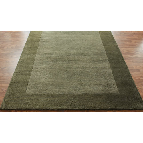 Bella Solid Border Green Area Rug Wayfair