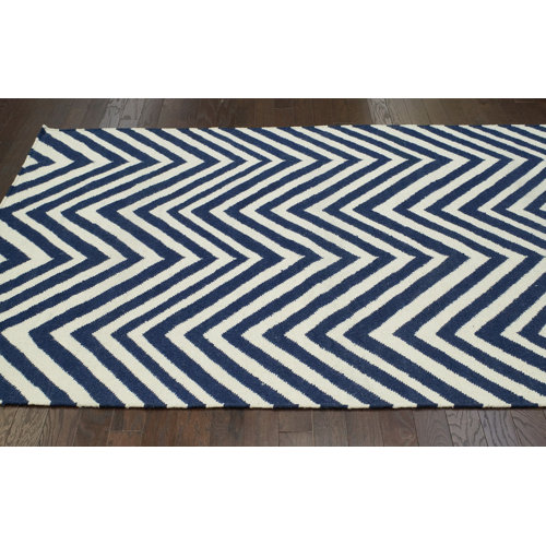 nuLOOM Flatweave Navy Blue Retro Chevron Area Rug & Reviews Wayfair