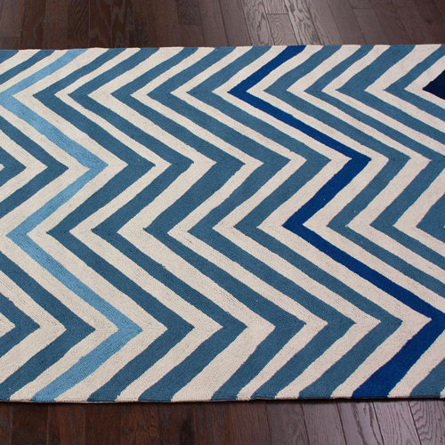 nuLOOM Cine Blue Chevron Area Rug & Reviews Wayfair