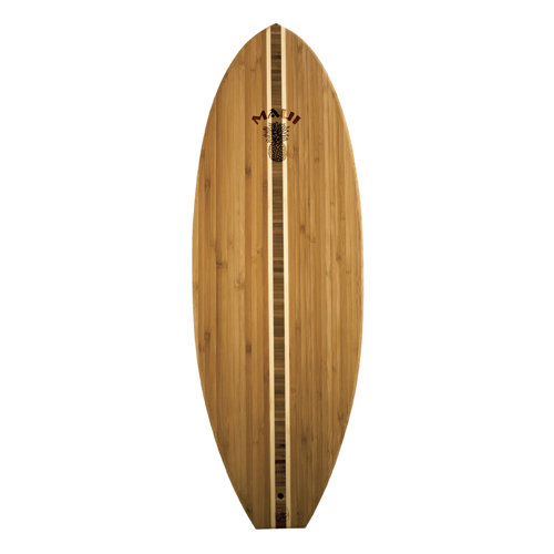 Totally Bamboo Tropical Surf Board with Maui Logo Cutting Board
